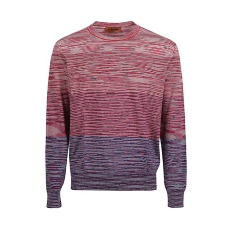 Maglia di Missoni, da uomo, colore rosso. Modello girocollo e maniche lunghe. Realizzata in corone. Maglia leggera, a righe color block. Vestibilità regolare. 