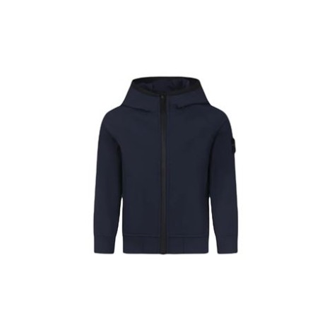 Giacca con cappuccio con caratteristica applicazione Compass removibile collo alto e chiusura frontale con zip , maniche lunghe raglan , polsini a coste e due tasche laterali con zip 