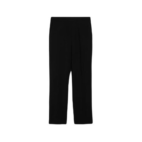 Pantalone slim fit in pregiato doppio crêpe di pura lana. Modello cropped alla caviglia con tasche alla francese sui fianchi e piega stirata sulla gamba. Chiusura con zip laterale. 