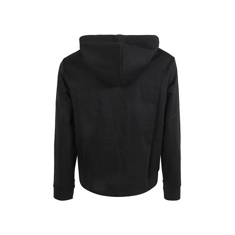 Felpa full zip con cappuccio di Emporio Armani colore nero con logo ricamato a contrasto  