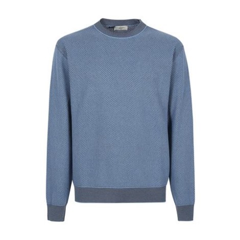 Maglia di Piacenza Cashmere, da uomo, color azzurro. Modello girocollo. Caratterizzato da colletto in contrasto e fondo a coste. Vestibilità regolare. 