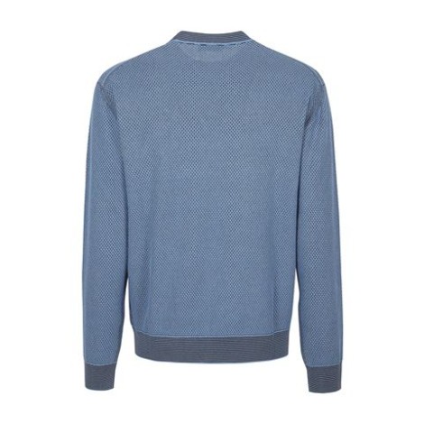 Maglia di Piacenza Cashmere, da uomo, color azzurro. Modello girocollo. Caratterizzato da colletto in contrasto e fondo a coste. Vestibilità regolare. 