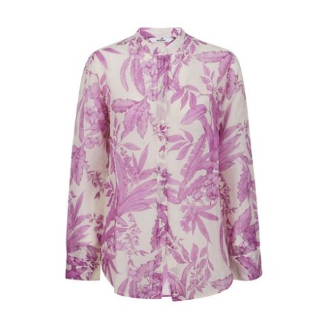 Camicia di Mason's, da donna. Modello a manica lunga e collo alla coreana. Stampa fiori. 