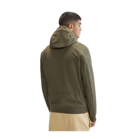 Giacca di CP Company, da uomo, colore verde. Modello con cappuccio e zip con dettaglio lente di CP Company in cotone elasticizzato nero. 