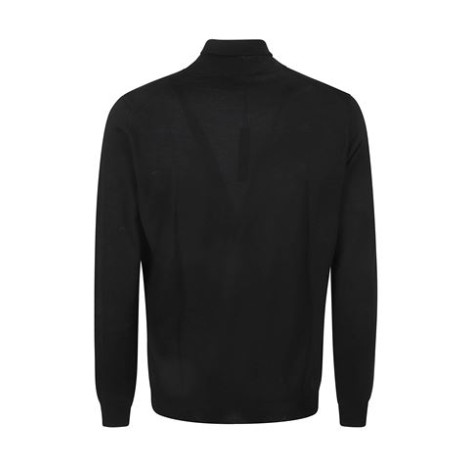 Maglia di Drumohr da uomo, color nero. Modello dolcevita con collo, polsini e coulisse a costine. 