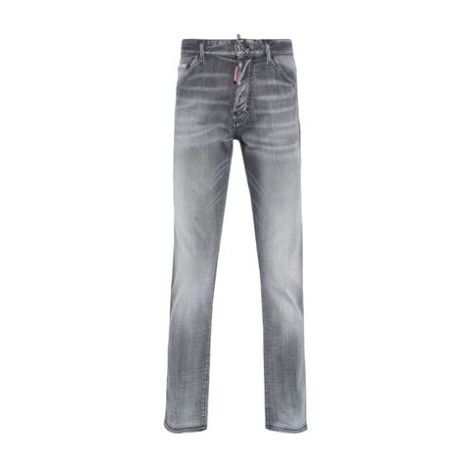 Jeans skinny Cool Guy effetto vissuto in cotone elasticizzato, denim con effetto schiarito, rifinitura con effetto vissuto, applicazione posteriore con logomini targhetta con logo, chiusura frontale con bottoni, taglio skinny   