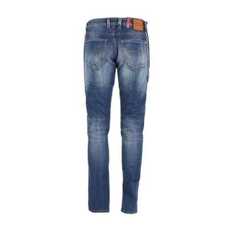 Jeans di Tramarossa, da uomo, colore denim. Modello slim, caratterizzato da due tasche sul retro e due sul davanti. Dettagli effetto slavato. Chiusura con zip e bottone.  Passanti per cintura. Catena laterale. Vestibilità slim. 