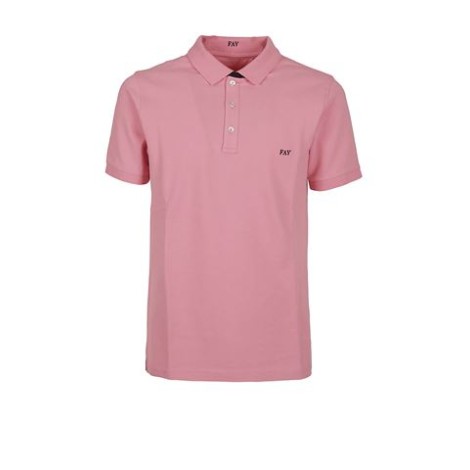 Polo di Fay, da uomo, colore corallo. Modello a maniche corte, realizzato in piquet stretch. Caratterizzato da logo ricamato a contrasto sul petto e colletto double bicolore. Chiusura con tre bottoni. Vestibilità regolare. 