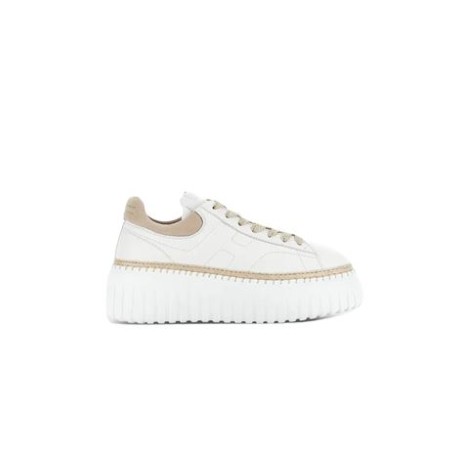 Sneakers Hogan H-Stripes donna, made in Italy, tomaia in nappa e inserti in pelle scamosciataH laterale , fussbett in memory foam 8 mmSuola in EVA con profilo in corda ,altezza totale 5,8 cmCustodia in tessuto inclusa e include un paio di lacci aggiuntivi