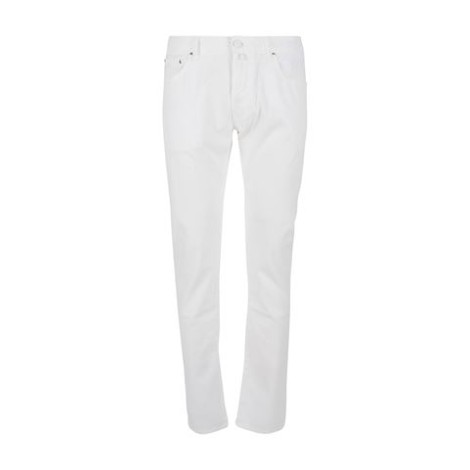 Jeans NICK di Jacob Cohen, da uomo, colore bianco. Modello slim realizzato a nido d'ape. Caratterizzato da cinque tasche e chiusura con bottone e zip. Passanti per cintura. Vestibilità slim. 