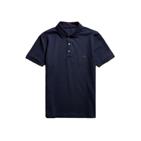 Polo di Fay, da uomo, colore blu. Modello a maniche corte, realizzato in piquet stretch. Caratterizzato da logo ricamato a contrasto sul petto e colletto double bicolore. Chiusura con tre bottoni. Vestibilità regolare. 