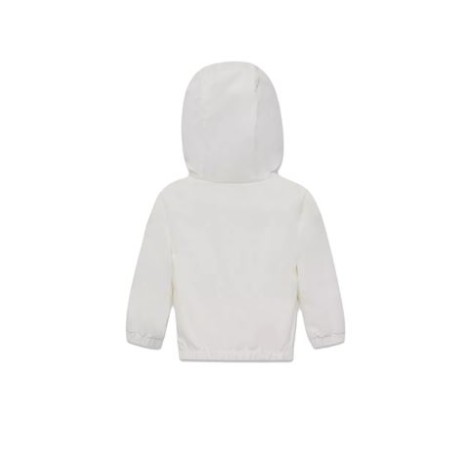 Giubbino EVANTHE, di Moncler kids, colore bianco. Realizzato con poliestere. Fodera in jersey. Cappuccio, maniche lunghe e chiusura con zip. Tasche a marsupio. Orlo e polsini elasticizzati. Logo ricamato. 