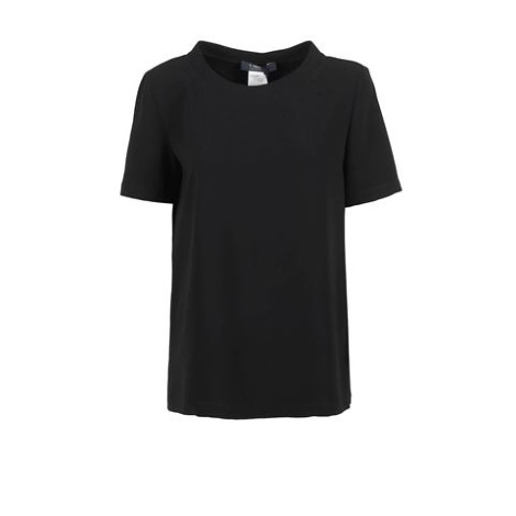 T-shirt TESSILE di Max Mara, da donna, colore nero. Modello a manica corta, caratterizzato da scollo girocollo, tinta unita. Vestibilità regolare.  