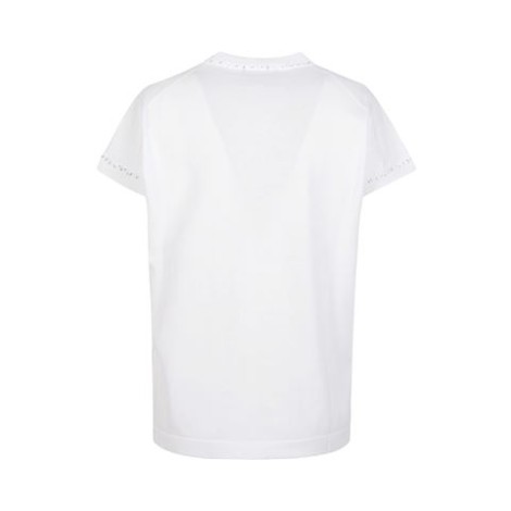 T-shirt di Fabiana Filippi, da donna, colore bianco. Modello scollo a V e maniche corte con profili lurex. Tinta unita. 