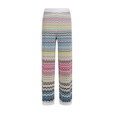 Pantalone di Missoni, da donna, colore multicolor. Modello ampio, caratterizzato da fanstasia zig zag multicolor. Punto vita a contrasto. Vestibilità regolare. 