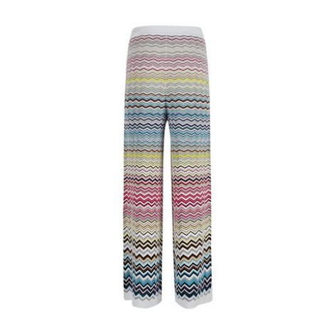 Pantalone di Missoni, da donna, colore multicolor. Modello ampio, caratterizzato da fanstasia zig zag multicolor. Punto vita a contrasto. Vestibilità regolare. 