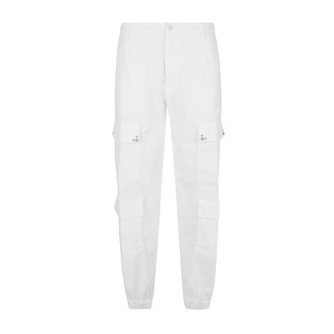 Pantalone di Mason's, da donna, colore bianco. Modello cargo chiusura con bottone e zip . Passanti per cintura. Tasche e borchiette. 