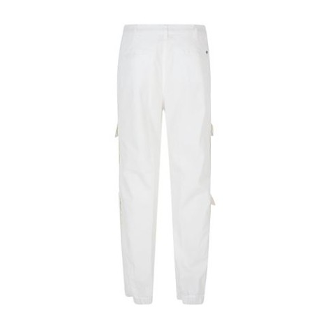 Pantalone di Mason's, da donna, colore bianco. Modello cargo chiusura con bottone e zip . Passanti per cintura. Tasche e borchiette. 