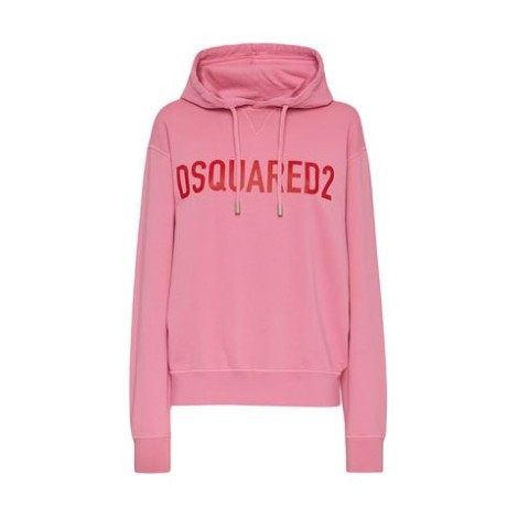 Felpa di Dsquared2, da uomo, colore rosa. Modello con cappuccio e maniche lunghe. Tinta unita con scritta logo a contrasto. 