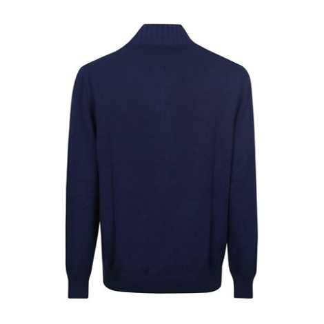 Maglia Full zip in cotone  de La Fileria colore blu aperto , con zip doppiocursore   