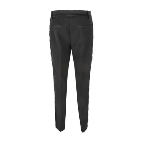 Pantalone di Ermanno, da donna, colore nero. Modello a sigaretta, tinta unita e pizzo lato. 