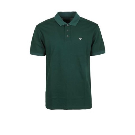 Polo do Emporio Armani, da uomo, colore verde. Modello a maniche corte, tinta unita. Realizzato in cotone piquet. Caratterizzato da micro logo sul davanti e colletto classico con chiusura tre bottoni. Vestibilità regolare. 