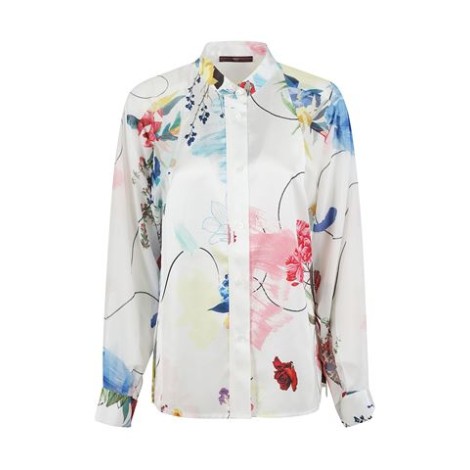 Camicia REQUITE, di High, da donna, colore bianco. Modello con colletto alla coreana, maniche lunghe e chiusura frontale con bottoni. Stampa florale all-over a contrasto. Vestibilità regolare. 