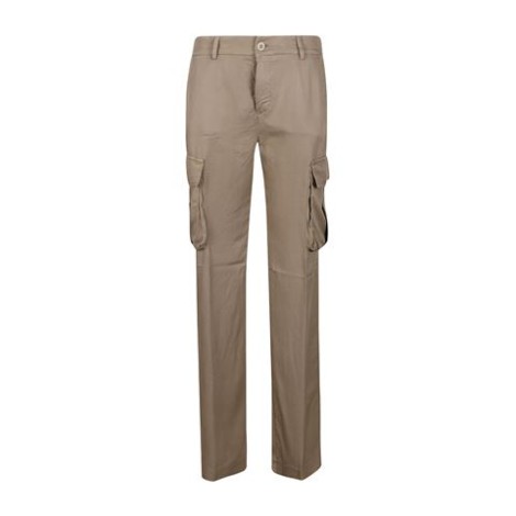 Pantalone Victoria, di Mason's, da donna, colore cognac. Modello cargo con passanti alla vita, chiusura zip e bottone. Tasche. 