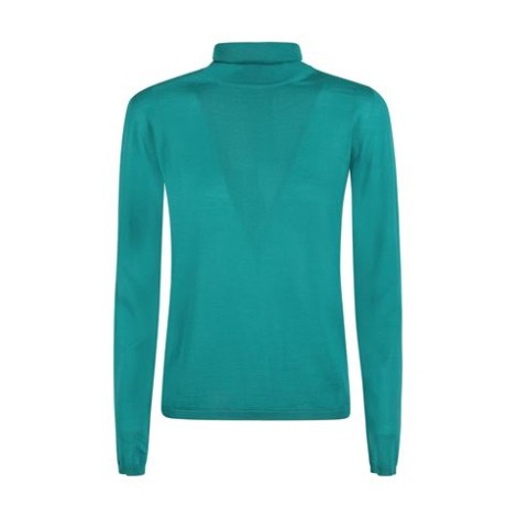 Dolcevita PALOS, di Max Mara, colore verde. Modello a maniche lunghe in pura lana leggera, lavorata a maglia rasata, dalla vestibilità semiaderente. 