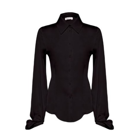 Camicia di Blugirl, da donna, colore nero. Modello con maniche a sbuffo, colletto classico e chiusura frontale con bottoni. 