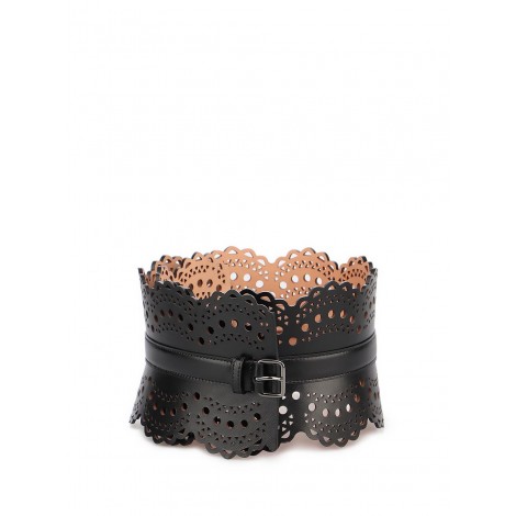 Alaia `Vienne Wave` Leather Bustier Belt