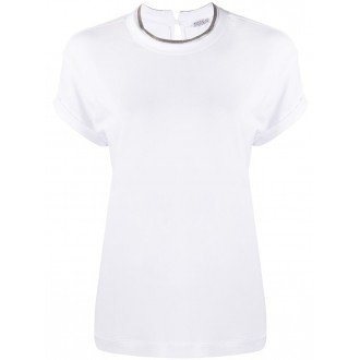 Brunello Cucinelli T-Shirt With `Precious` Faux-Layering