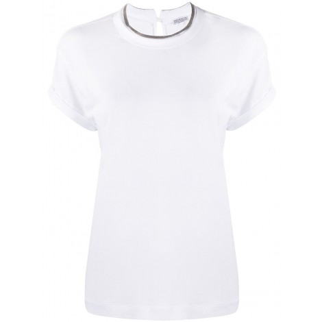 Brunello Cucinelli T-Shirt With `Precious` Faux-Layering