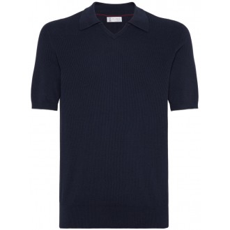 Brunello Cucinelli English Rib Knit Polo