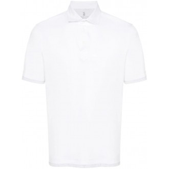 Brunello Cucinelli Polo With Shirt-Style Collar And Faux-Layering