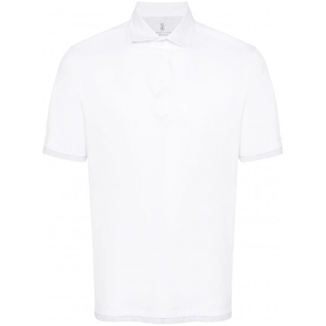 Brunello Cucinelli Polo With Shirt-Style Collar And Faux-Layering