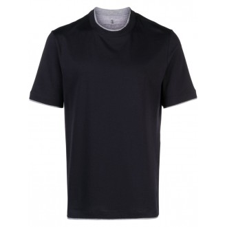 Brunello Cucinelli Crew Neck T-Shirt With Faux-Layering