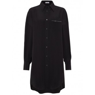 Brunello Cucinelli Long Shirt With Shiny Pocket Detail