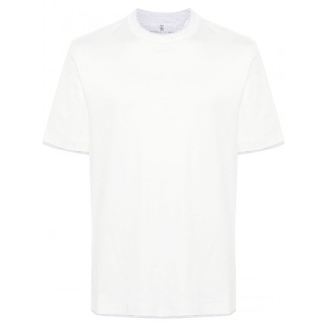 Brunello Cucinelli Crew Neck T-Shirt With Faux-Layering