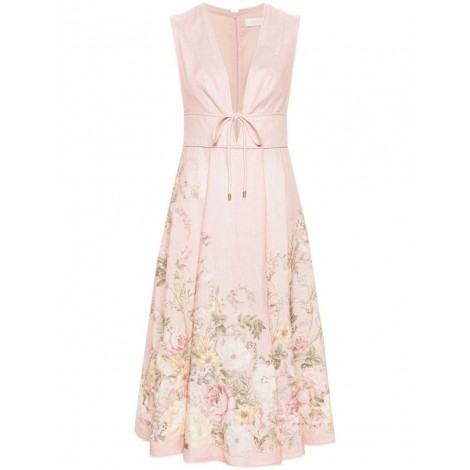 Zimmermann `Waverly Plunge` Midi Dress