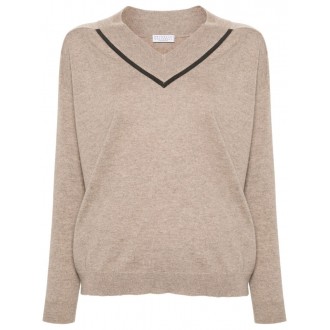 Brunello Cucinelli Long Sleeve V-Neck Sweater