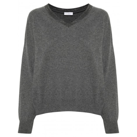 Brunello Cucinelli Long Sleeve V-Neck Sweater