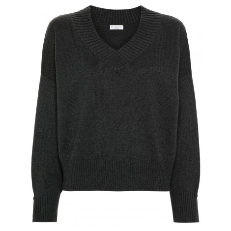 Brunello Cucinelli Long Sleeve V-Neck Sweater