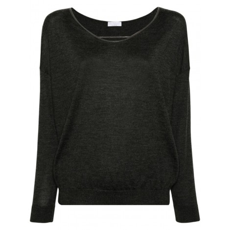 Brunello Cucinelli Long Sleeve V-Neck Sweater