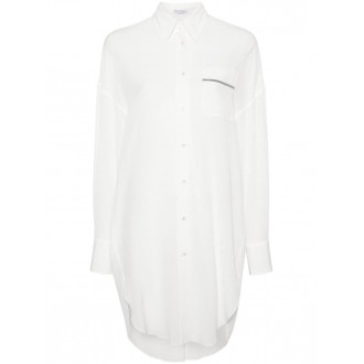 Brunello Cucinelli Long Shirt With Shiny Pocket Detail