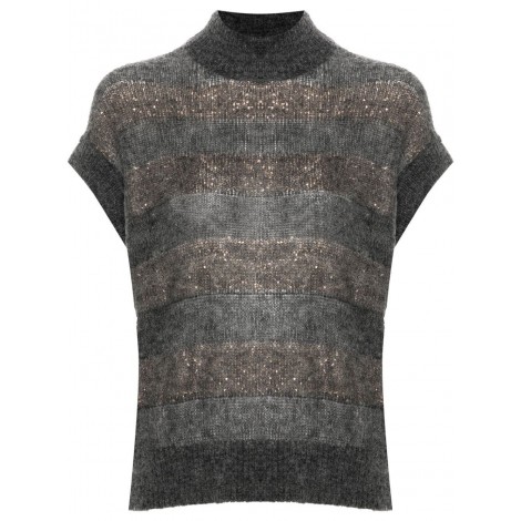 Brunello Cucinelli Short Sleeve Turtle-Neck Sweater