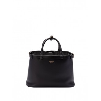 Prada `Prada Buckle` Medium Handbag With Double Belt