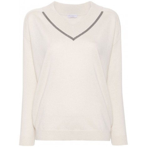 Brunello Cucinelli Long Sleeve V-Neck Sweater