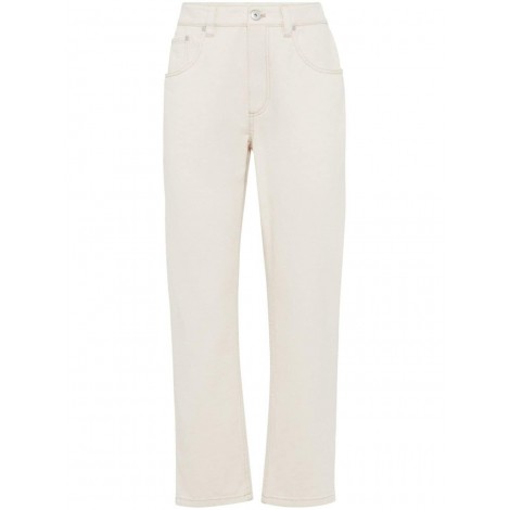 Brunello Cucinelli Denim Straight Pants With Shiny Bartack