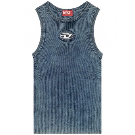 Diesel `M-Anchor-A-Sl` Rib-Knit Tank Top With `Oval D`